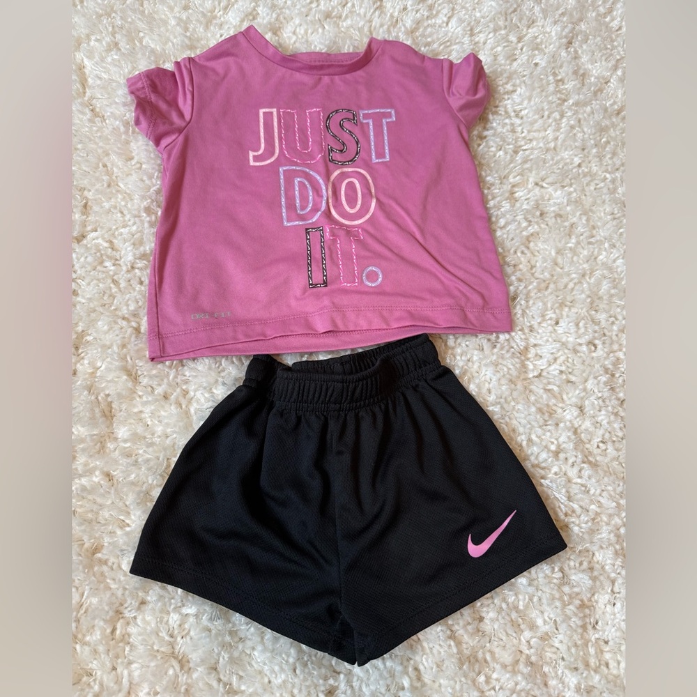 Nike Pink and Black Kids Matching Set